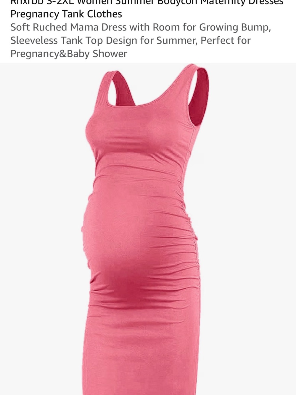 Pink Sleeveless Maternity Tank Dress